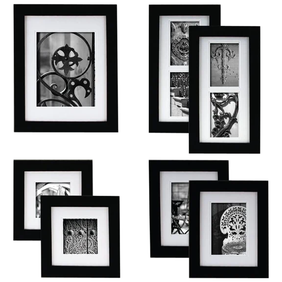 Gallery Perfect 7 Piece Black Wood Photo Frame Gallery Kit