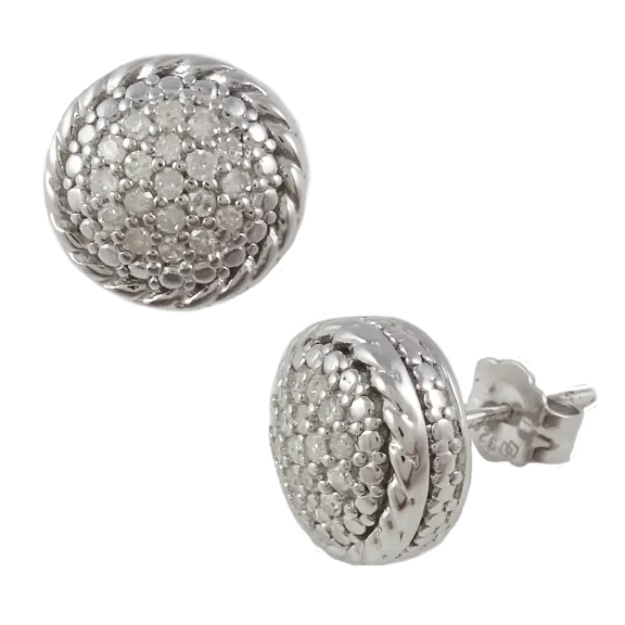 Savvy Cie 18K White Gold Diamond Stud Earrings