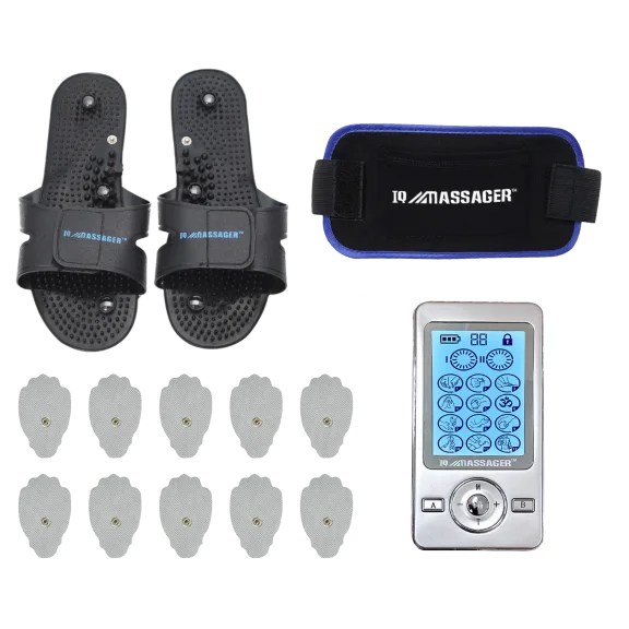 IQ Technologies PRO V Combo TENS/EMS Unit with Extra Pads, Slippers & Belt