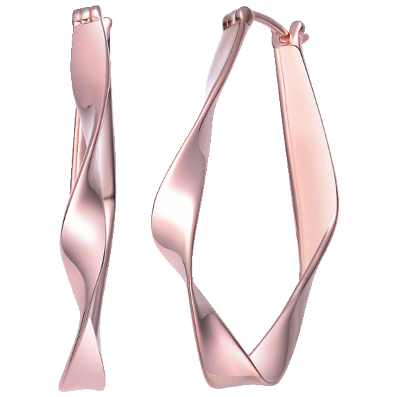 Megan Walford Fashionable Sterling Silver Curved Hoop Earrings