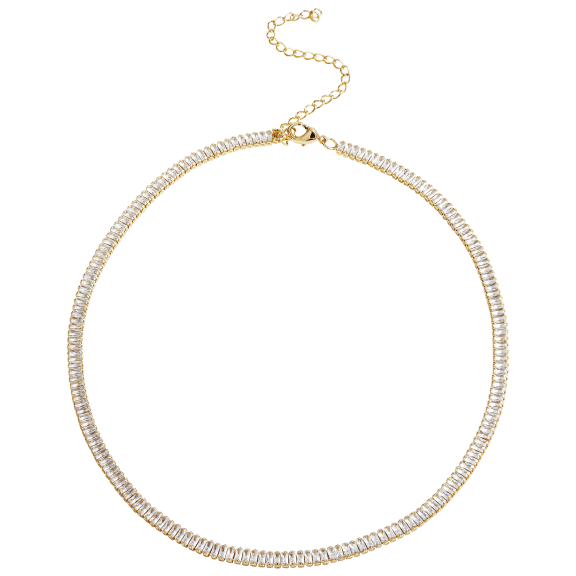 Savvy Cie Gold Straight Baguette Flexible Choker