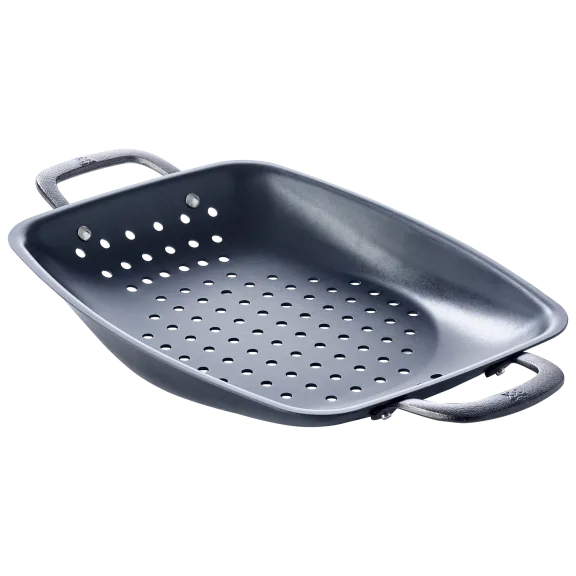 BK Pre-Seasoned Carbon Steel BBQ Perforated Grill with 2 Side Handles