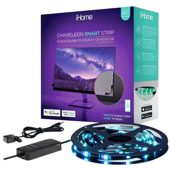 iHome Chameleon Smart Screen Sensor Multicolor LED Strip Kit (9.84')