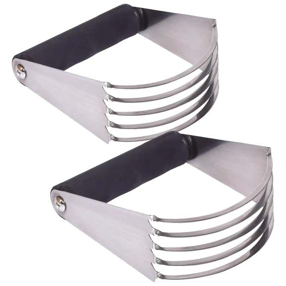 2-Pack Professional Stainless Steel Pastry Cutter Dough Blender by Two Elephants