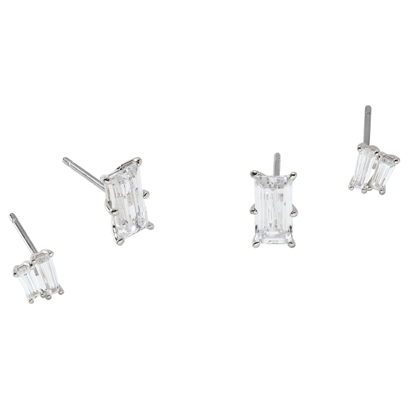 NADRI Chateau Baguette Cubic Zirconia Stud Earring Set