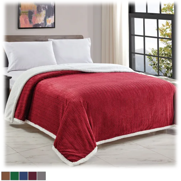 Noble House Braided Sherpa Plush Blanket