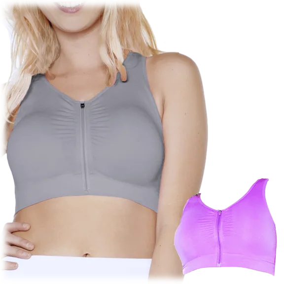 2-Pack: Seamless Zip Front Comfort Bra