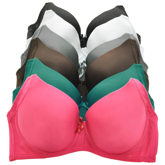 6-Pack: Angelina Wired T-Shirt Bra with Convertible Straps