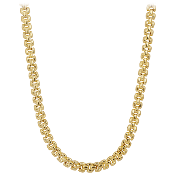 Savvy Cie Italian 18K Gold Over Sterling Panther Link Necklace