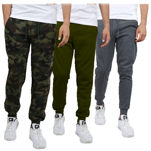 3-Pack: Men's Assorted Heavyweight Classic Fleece Jogger Sweatpants