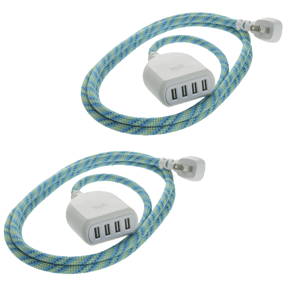 The Set of Two Braided USB Extension Hubs