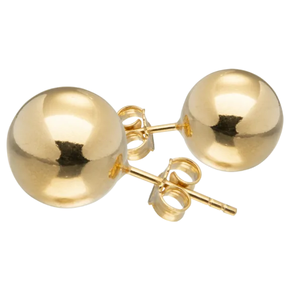 Romanza d'Italia 14Kt Plated 10mm High Polished Ball Stud Earrings