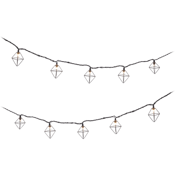 Darice 10ct Diamond Lights with Black Wire