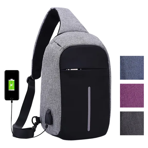 Prestige Anti Theft Chest Bag With USB Charger