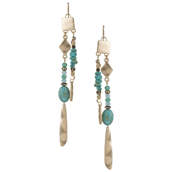 Geometric Double Stranded Earrings