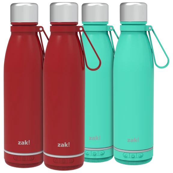 2-Pack: Zak! Play 17.5 oz Freestyle Bottle with Bluetooth Speaker