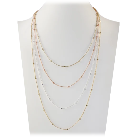 Savvy Cie Tri-Color Italian Multi Strand Layered Necklace