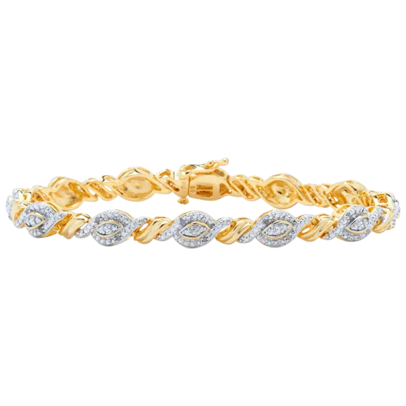 Diamond Muse 1/4 Carat TW Round Diamond Overlapping Bracelet
