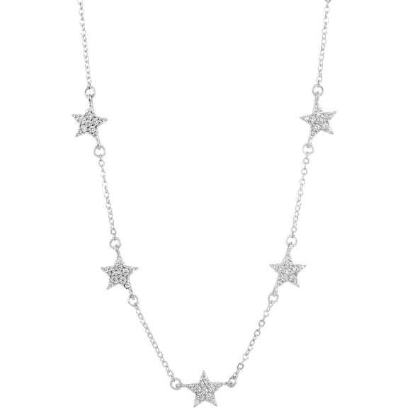 Savvy Cie Pave Star Station Necklace or Bracelet