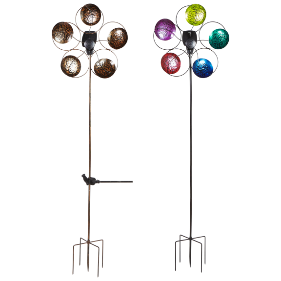 Belmont Garden Flora 7-feet Tall Solar-Powered Wind Spinner