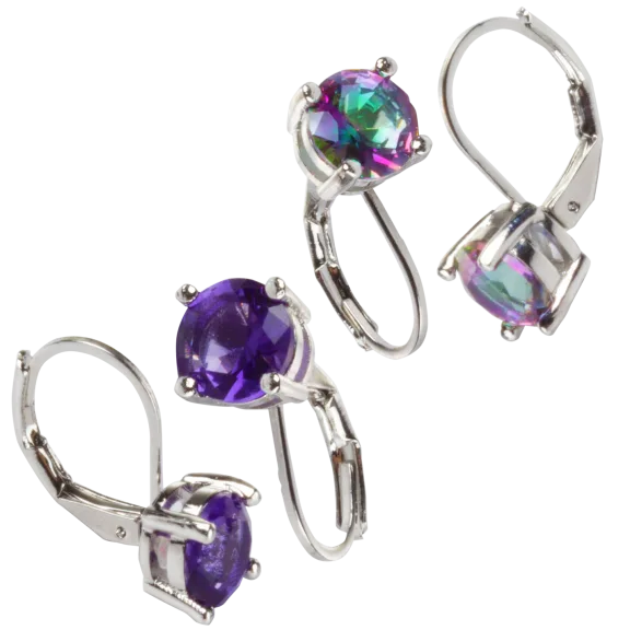 1.5ct White Gold Plated 6mm Lever Back Earrings