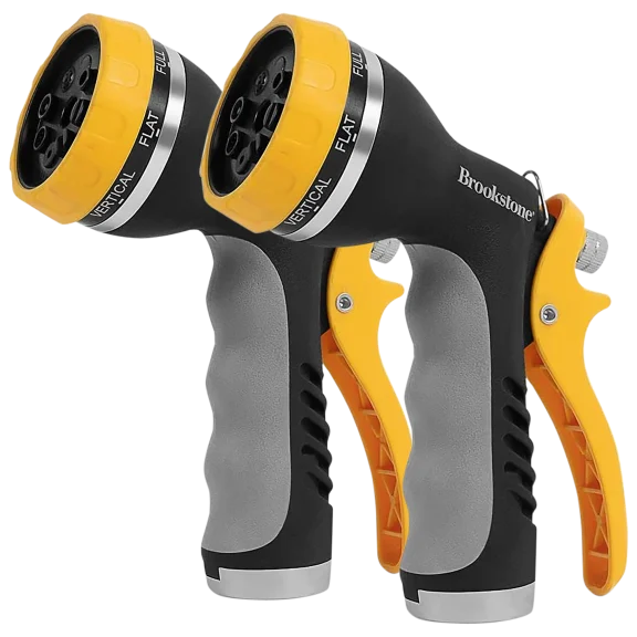 2-Pack: Brookstone 8 Pattern Metal Garden Water Hose Nozzle Sprayers