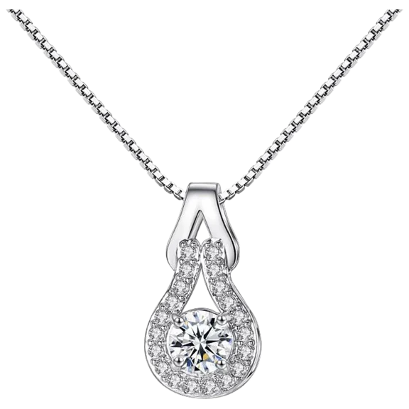 Hollywood Sensation 1.0 Carat TW Crystal Infinity Pendant CZ Necklace