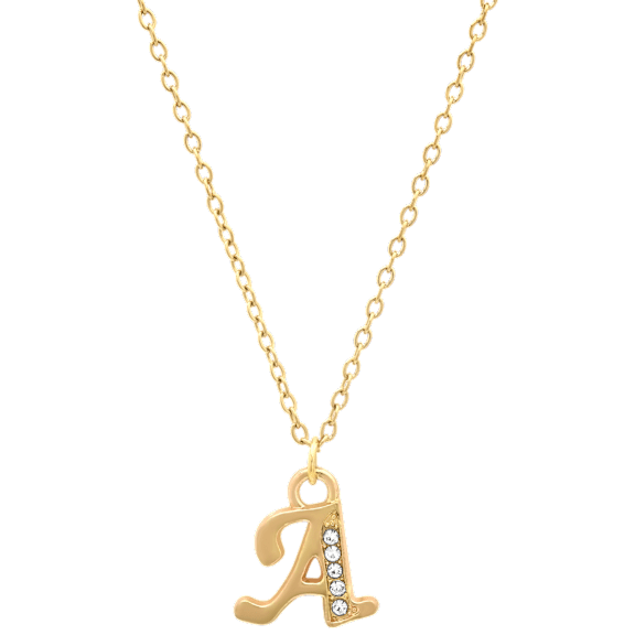 Saffron Initial Letter Pendant Necklace