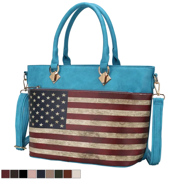 MKF Collection Lilian Women’s Flag Tote Bag by Mia K.