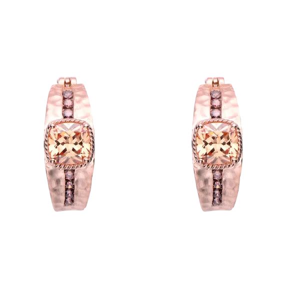 Megan Walford Rose Gold & Black Morganite Earrings