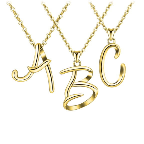 Stylish 18K Gold Plated Initial Necklace