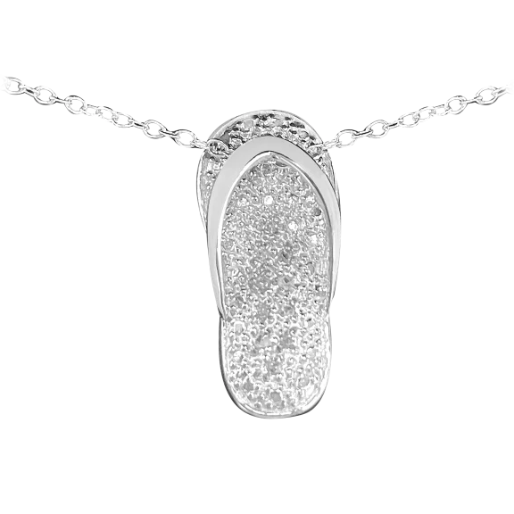 Diamond Muse Diamond Accent Sandal Pendant Necklace Sterling Silver