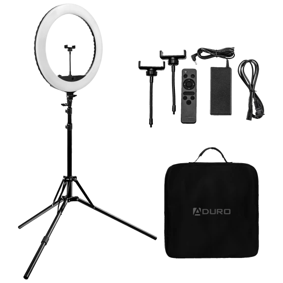 Aduro U-Stream Executive Home Streaming Studio Kit with 18" Ring Light & Tripod