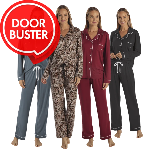 Born Long Sleeve Notch Collar & Pant Pajama Set