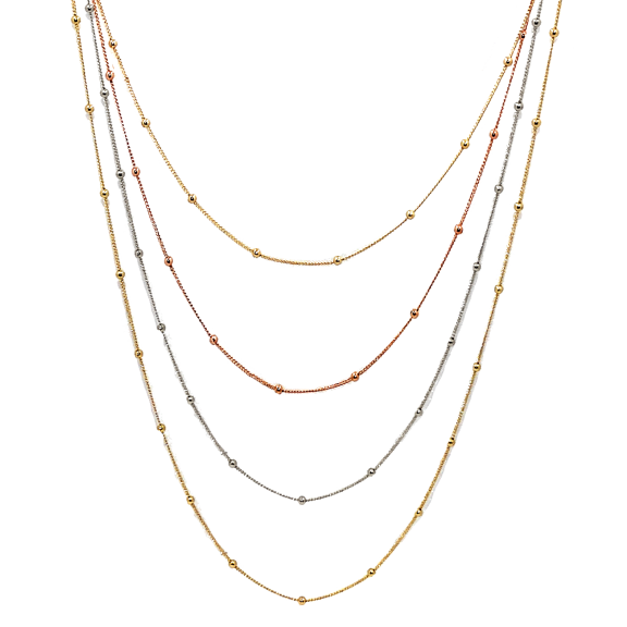 Savvy Cie Italian Tri-Color Multi Strand Necklace