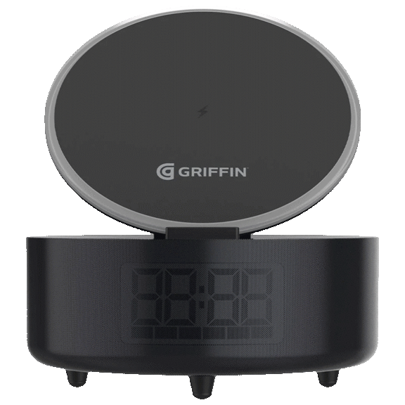Griffin 15W Wireless Alarm Clock Charging Dock with Bluetooth Speaker