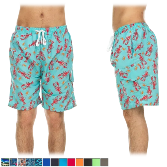 Men's Quick Dry Swim Shorts with Cargo Pocket