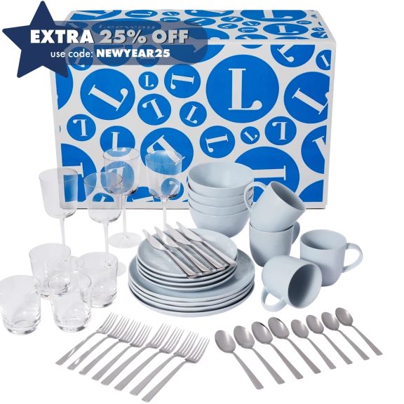 Leeway Home 44-Piece Full Way Complete Table Setting Kit