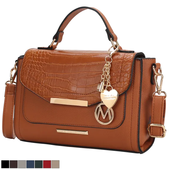MKF Collection Sylvie Croco Embossed Vegan Leather Women’s Shoulder Bag By Mia K