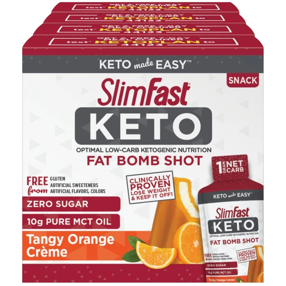 40-Pack: Slimfast Keto Fat Bomb Orange Cream Shot