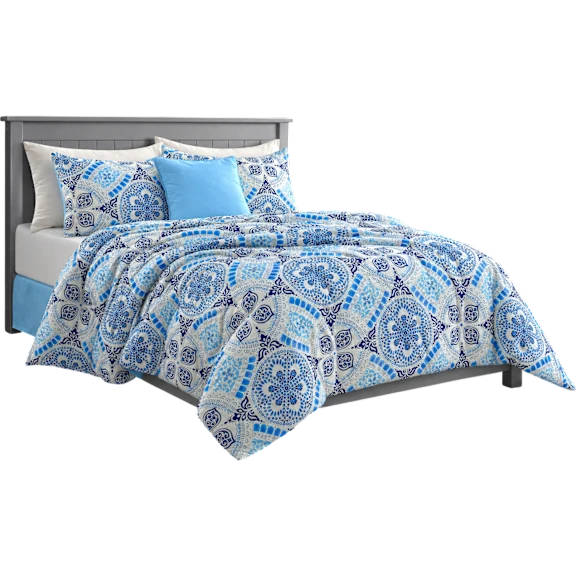 Hannah Linen 5-Piece Printed Reversible Comforter Set