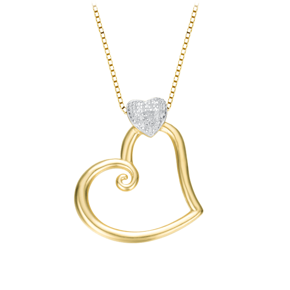 Gold Plated Sterling Silver Double Heart Necklace