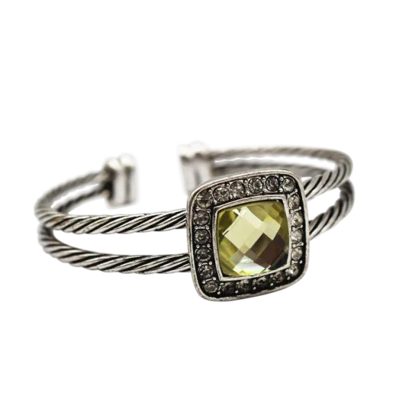 Hollywood Sensation Retro Crystal Cuff-Classic Twisted Cable Cuff