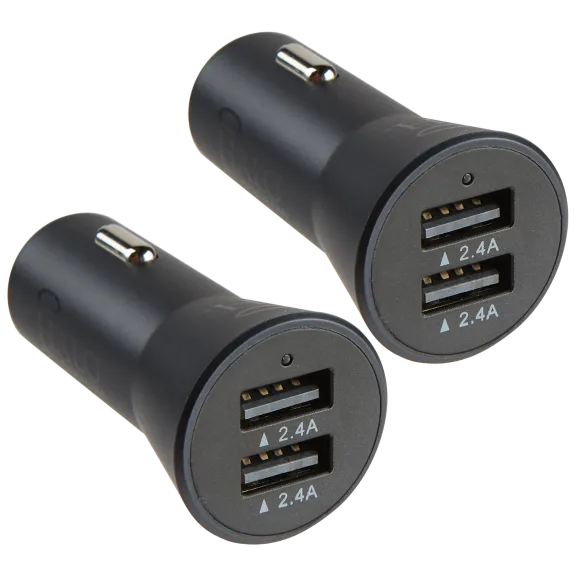 2-Pack: Halo Smart Charge Dual 2.4A Car Adapters