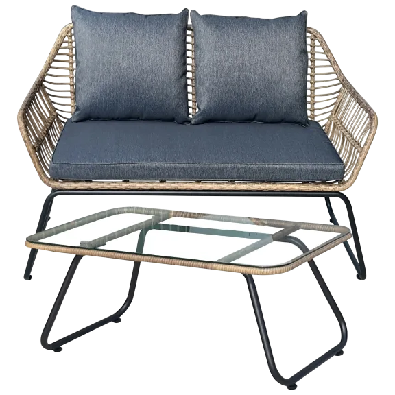 Dukap LUGANO 2 Piece Sofa and Table Seating Set With Cushions