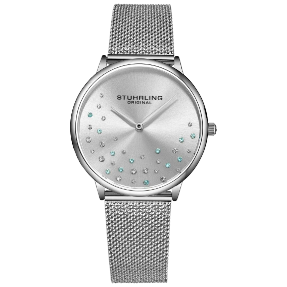 Stührling Women's Quartz Silver Mesh Bracelet Watch