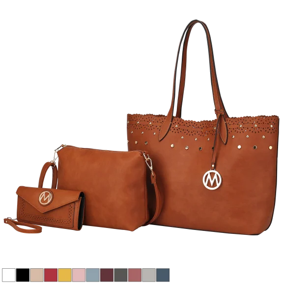 3-Piece: MKF Collection Mariahna Shopper Tote Crossbody & Wallet