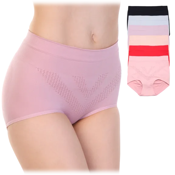6-Pack: Angelina Seamless High-Waist Light-Control Brief Panties