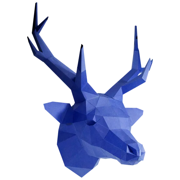 Papercraft World Blue Deer Head Wall Art