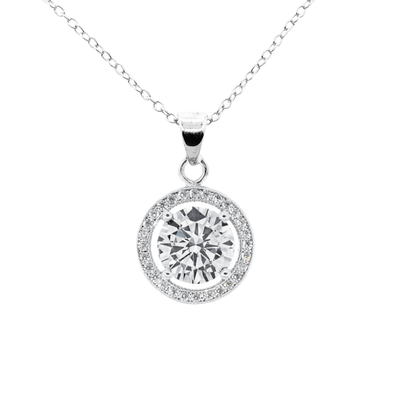 Cate & Chloe Blake "True" 18K White Gold Plated Pendant Necklace